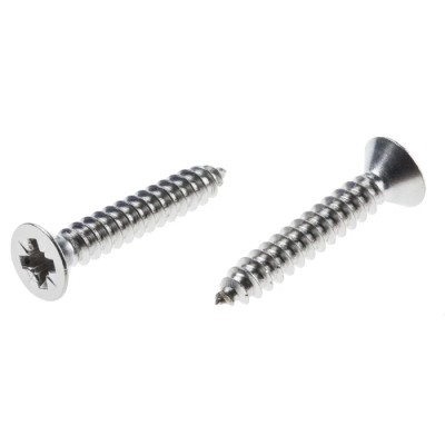 RS PRO Stainless Steel Countersunk Head Pozidriv Self-Tapping Screw 25 mm Thread Size 8 Model 522-1375