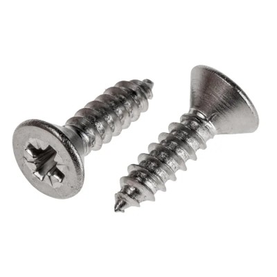 RS PRO Plain Stainless Steel Countersunk Head Self-Tapping Screw 19 mm No.10 522-1381