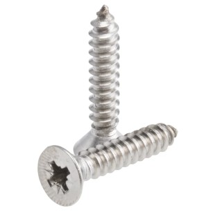 RS PRO Plain Stainless Steel Countersunk Head Self-Tapping Screw 25 mm Thread Size 10 DIN 7982C 522-1397