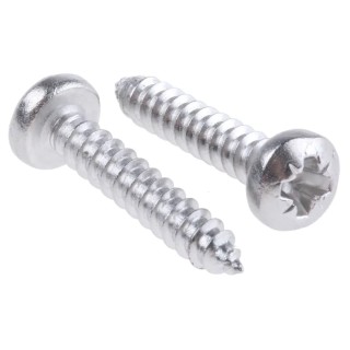 RS PRO Stainless Steel Pan Head Plain Finish Pozidriv Self-Tapping Screw 19 mm Thread Size 6 522-1448