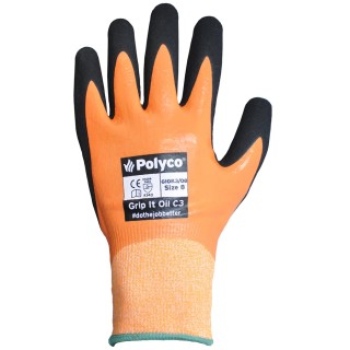 Polyco Healthline Grip It Orange Nitrile Foam Coated Work Gloves Size 10 GIOK3/10