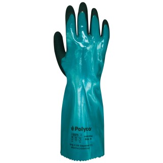Polyco Healthline Grip It Green Nitrile Work Gloves Size 10 Chemical Resistant Foam Coated GIOG1/10
