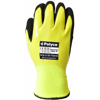 Polyco Healthline Yellow Nitrile Coated Work Gloves Size 11, Thermal Resistant, Abrasion Resistant GIOTH/11