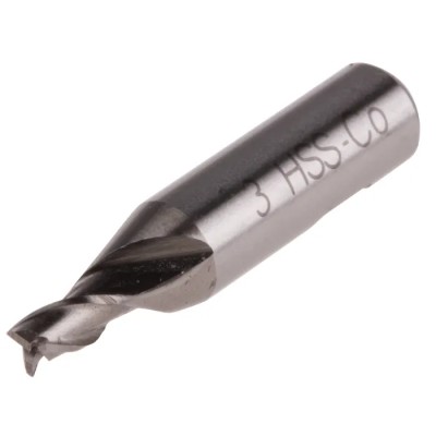 RS PRO End Mill, 3 mm Cutter Diameter, Cobalt High Speed Steel, 6 mm Flat Shank, 4.5 mm Cut Length 523-0470