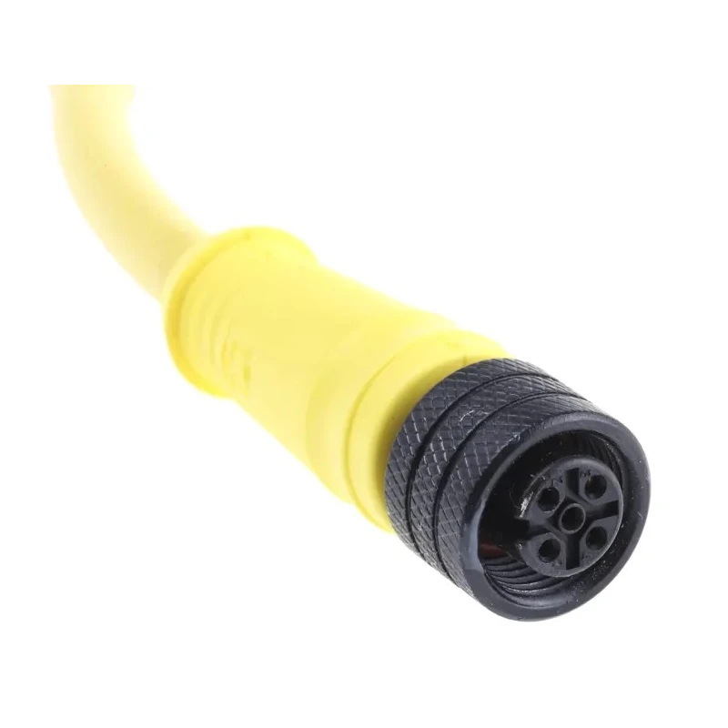 Brad from Molex Sensor Actuator Cable Male 4 Way Straight Connector to Unterminated Free End, Yellow PVC Jacket 1200060470