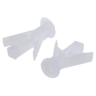RS PRO White Plastic Spring Toggle Cavity Fixing 8 mm Fixing Hole Diameter 10-12 mm Thickness 523-9590