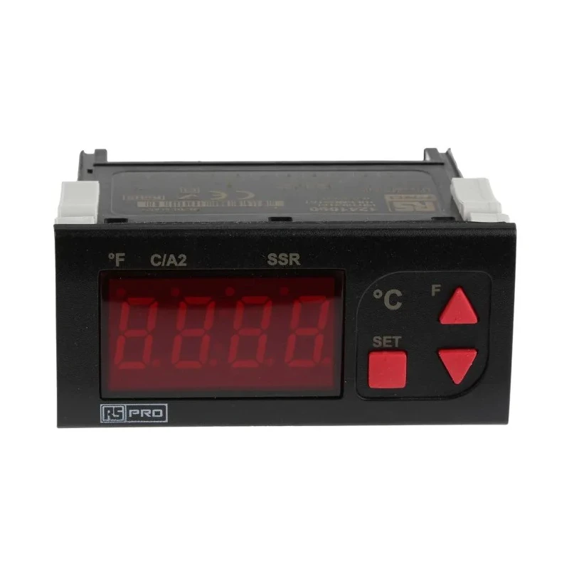 RS PRO Panel Mount On-Off Temperature Controller 1 Input 2 Output Solid State Relay 24V AC PID Controller 124-1060