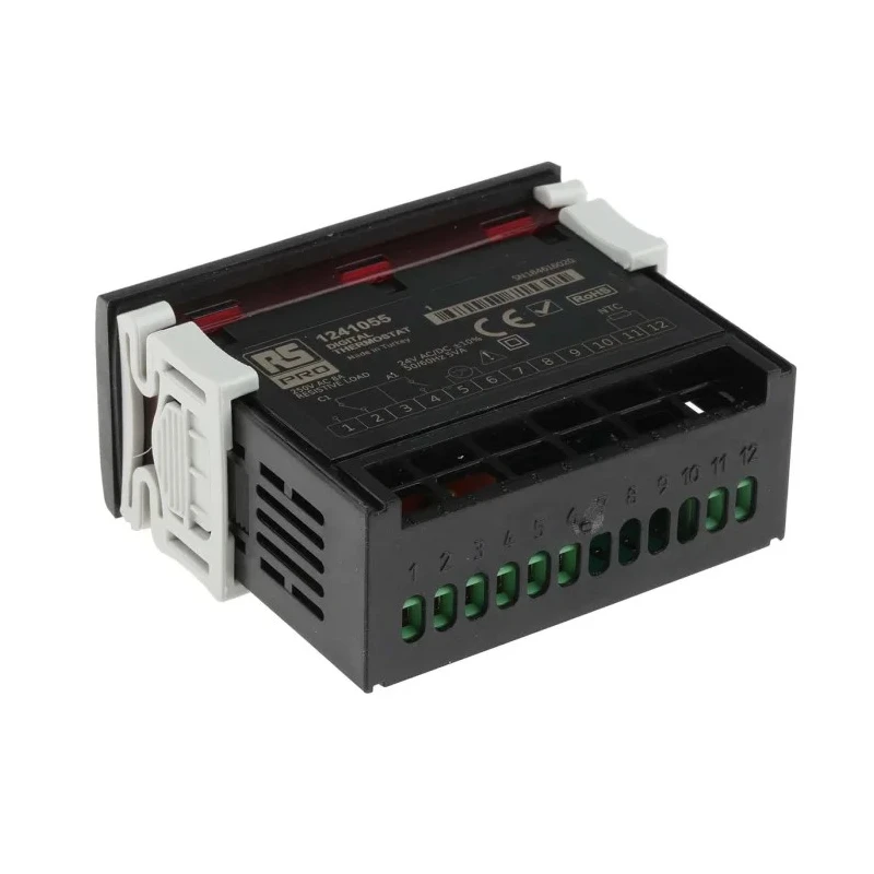 RS PRO Panel Mount On-Off Temperature Controller 1 Input, 2 Output Relay 230V ac/dc 124-1055