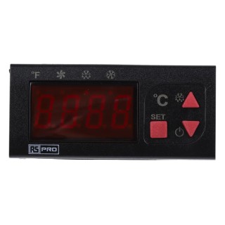 RS PRO Panel Mount On-Off Temperature Controller 2 Input 3 Output Relay 230V AC 124-1049