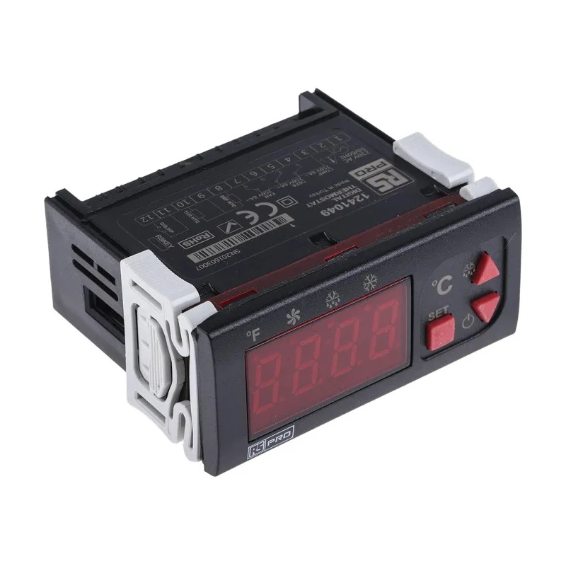 RS PRO Panel Mount On-Off Temperature Controller 2 Input 3 Output Relay 230V AC 124-1049
