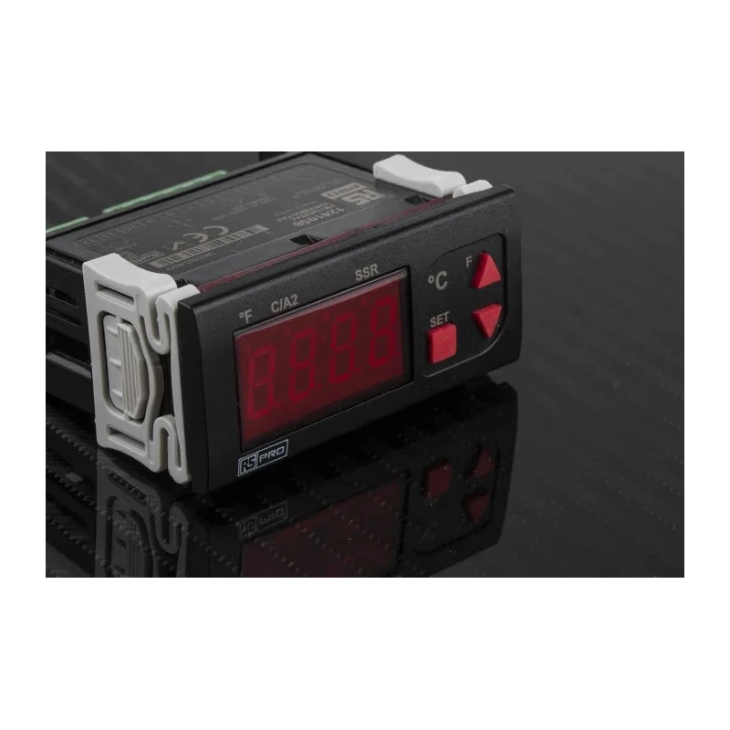 RS PRO Panel Mount On-Off Temperature Controller 1 Input, 2 Output Solid State Relay 253V AC PID Controller 124-1058