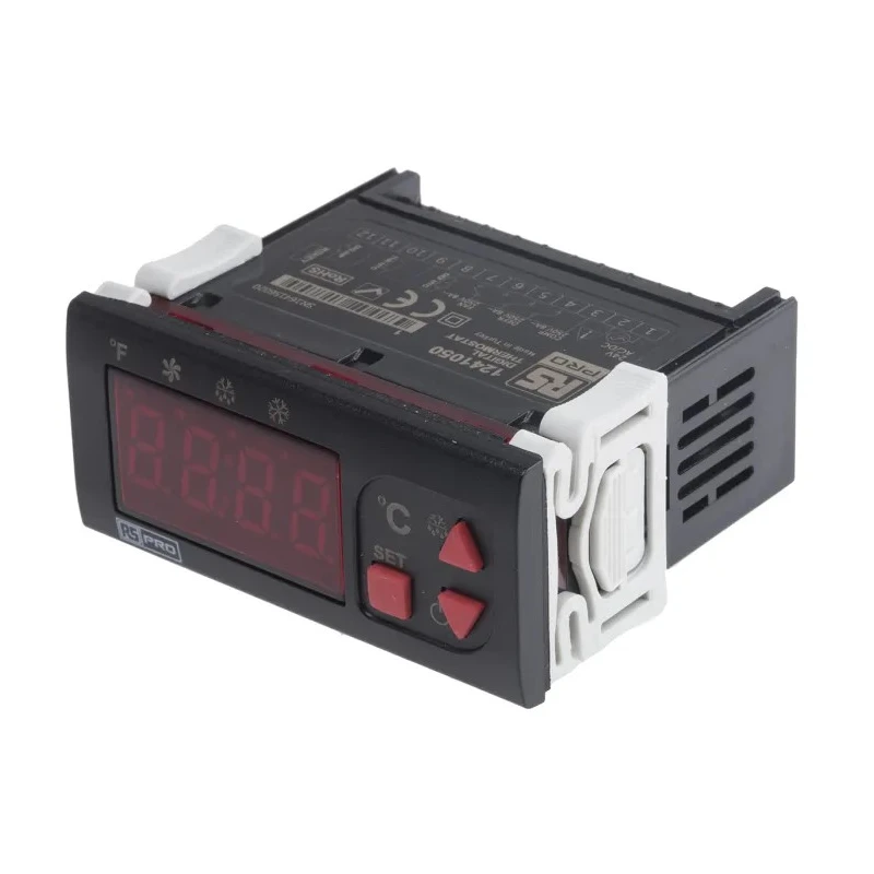 RS PRO Panel Mount On-Off Temperature Controller 2 Input 3 Output Relay 253V ac/dc 124-1050