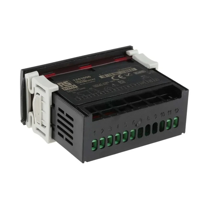 RS PRO Panel Mount On-Off Temperature Controller 1 Input, 2 Output Relay 253V AC 8A 7 Segment LED 124-1056