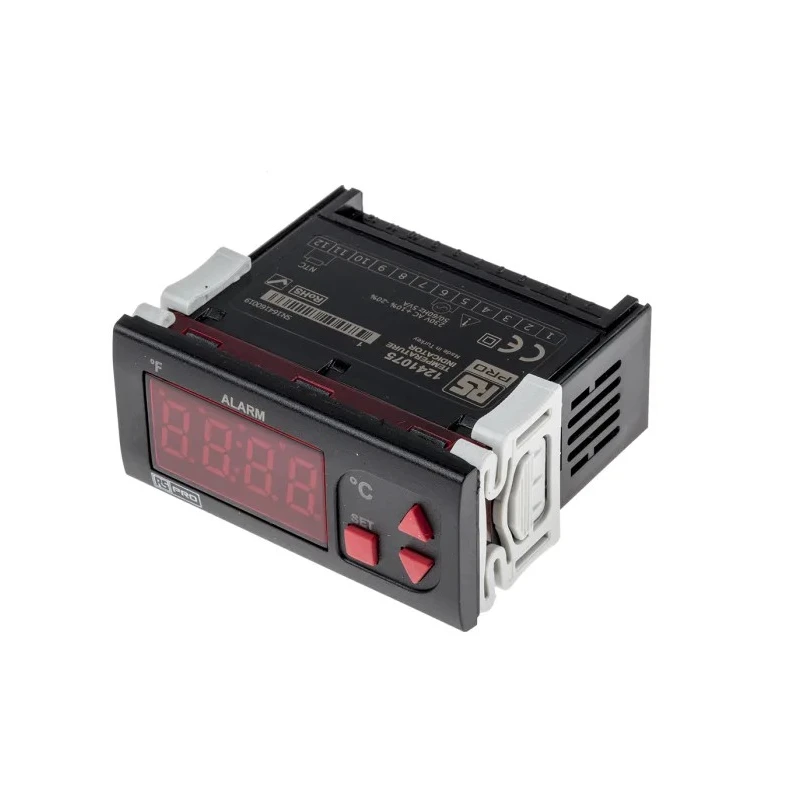 RS PRO Panel Mount Temperature Indicator 1 Input 230V AC 7 Segment Red LED Display 35x77 mm 124-1075
