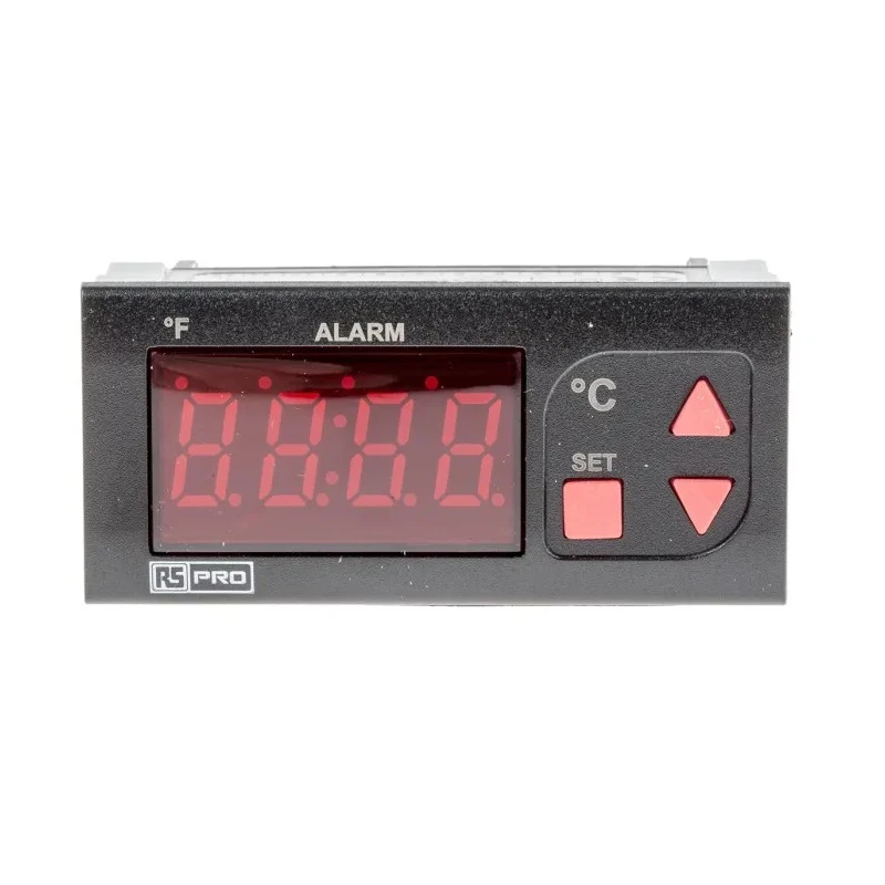 RS PRO Panel Mount Temperature Indicator 1 Input 230V AC 7 Segment Red LED Display 35x77 mm 124-1075
