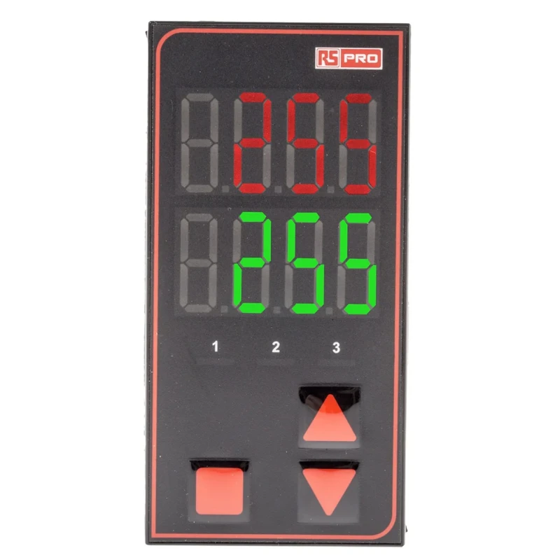 RS PRO Panel Mount PID Temperature Controller, 3 Output Relay, SSR, 24V ac/dc, Dual 4 Digit LED Display 124-1061
