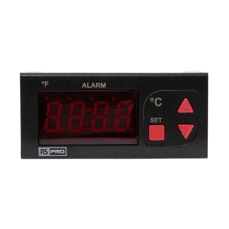 RS PRO Panel Mount Temperature Indicator 1 Input 230V ac/dc 7 Segment LED Display 77x35x61mm 124-1076