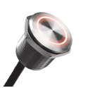 Bulgin Illuminated Piezo Switch, Momentary, IP68 IP69K Wire Terminal, 1A, 22 mm Panel Cutout, Grey Actuator 