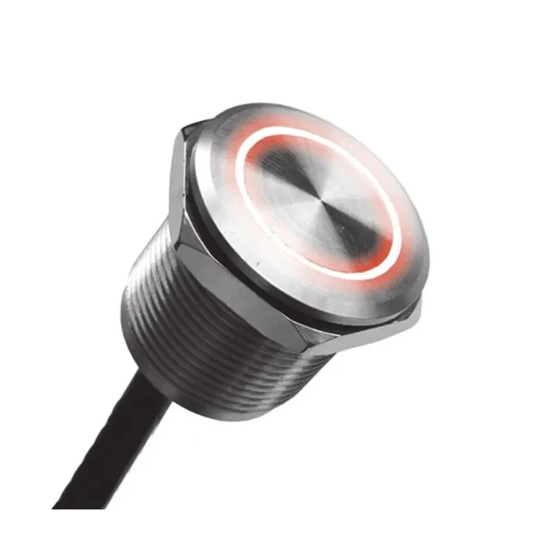 Bulgin Illuminated Piezo Switch, Momentary, IP68 IP69K Wire Terminal, 1A, 22 mm Panel Cutout, Grey Actuator 
