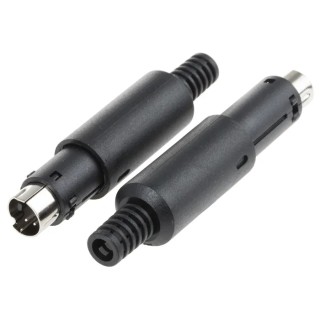 RS PRO 4 Pole Straight Miniature DIN Plug 1A 100V ac Cable Male 526-0825
