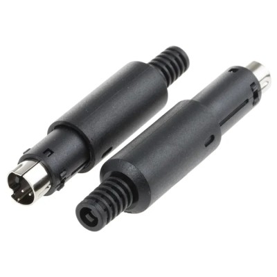 RS PRO 4 Pole Straight Miniature DIN Plug 1A 100V ac Cable Male 526-0825