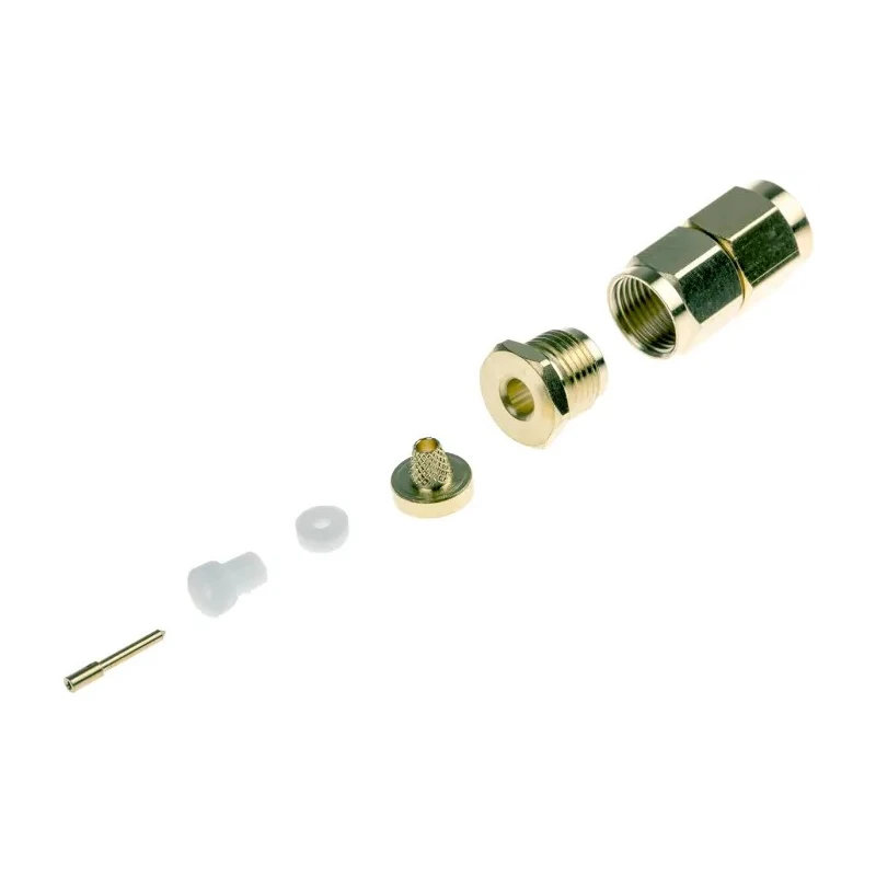 RS PRO Coaxial Connector Cable Male SMA Straight Body Clamp RG174B 18GHz 526-5842