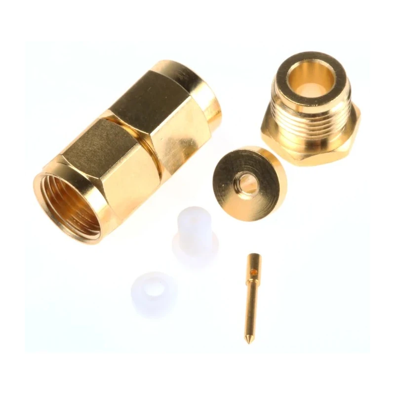 RS PRO Coaxial Connector Cable Male SMA Straight Body Clamp RG174B 18GHz 526-5842