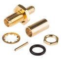 RS PRO Coaxial Connector Bulkhead Mount Female SMA, 50 Ω, Straight Body Crimp 526-5836