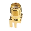 RS PRO Coaxial Connector Edge Female SMA, 50 Ω, Straight Body, Gold Plated, Solder Termination 526-5791