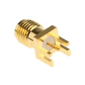 RS PRO Coaxial Connector Edge Female SMA, 50 Ω, Straight Body, Gold Plated, Solder Termination 526-5791