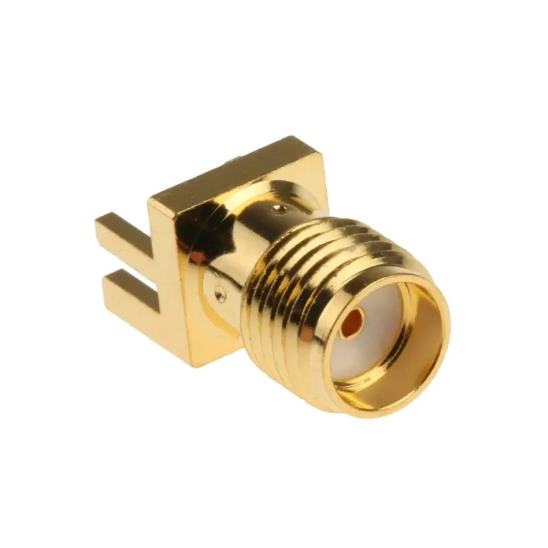 RS PRO Coaxial Connector Edge Female SMA, 50 Ω, Straight Body, Gold Plated, Solder Termination 526-5791