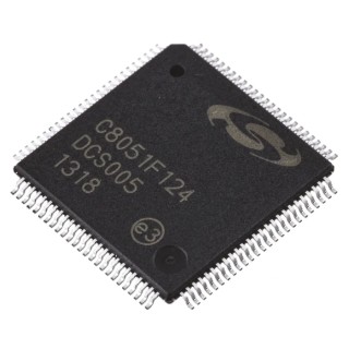 Silicon Labs 8 bit 8051 Microcontroller 50 MHz, 128kB FLASH, 8.45kB RAM, 100-Pin TQFP, C8051F124-GQ