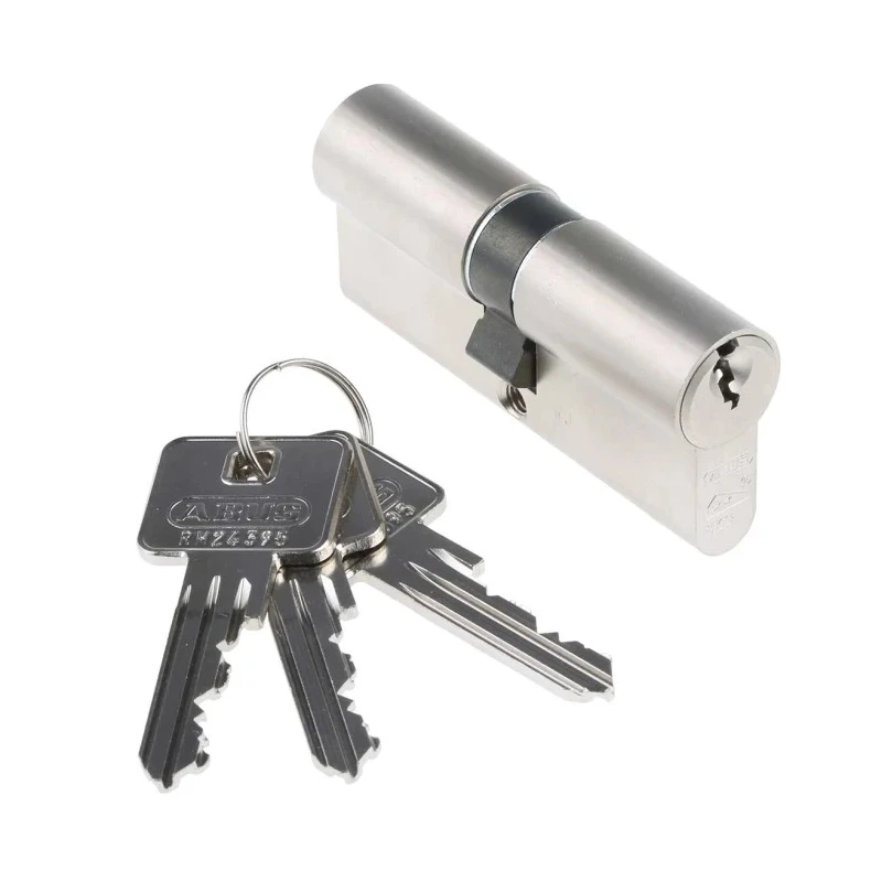 ABUS Brass Euro Cylinder Lock Nickel Pearl Finish 61 mm E60NP 35/35 KD