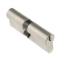 ABUS Brass Euro Cylinder Lock Double Cylinder, Nickel Pearl Finish, 80 mm E60NP 40/40 KD