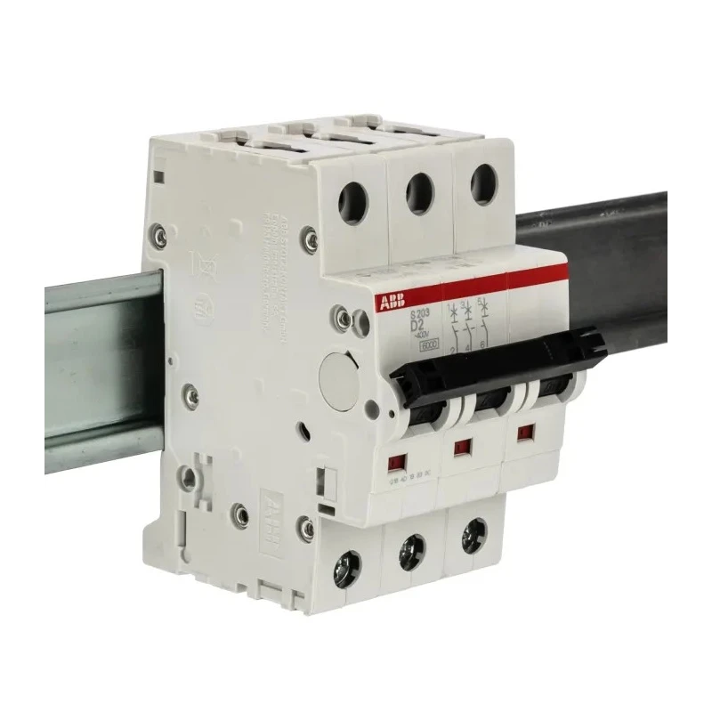 ABB System Pro M Compact S200 Miniature Circuit Breaker, 3-Pole, 2A, Type D, 440V AC, 12V DC, 6 kA 2CDS253001R0021 S203-D2