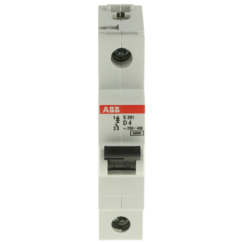 ABB Miniature Circuit Breaker System Pro M Compact 1-Pole 4A Type D 253V AC 72V DC 6kA Breaking 2CDS251001R0041 S201-D4