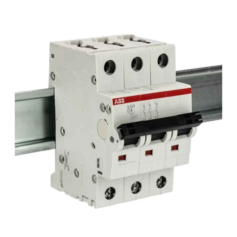 ABB System Pro M Compact S200 Miniature Circuit Breaker, 3-Pole, 4A, Type D, 440V AC, 12V DC, 6kA 2CDS253001R0041 S203-D4
