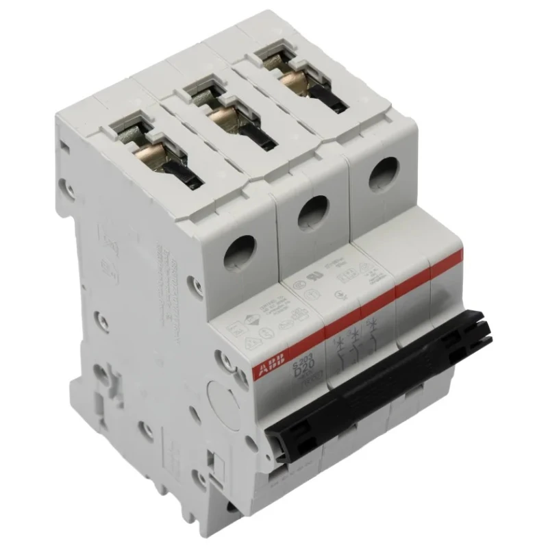 ABB System Pro M Compact S200 Miniature Circuit Breaker, 3-Pole, 20A Current Rating, Type D 2CDS253001R0201 S203-D20