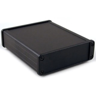 Hammond 1457 Series Black Black Lid Aluminium Enclosure IP54 34.9 mm x 107 mm x 131.2 mm 