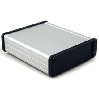 Hammond 1457 Series Silver Black Lid Aluminium Enclosure IP54 34.9mm x 107mm x 131.2mm 