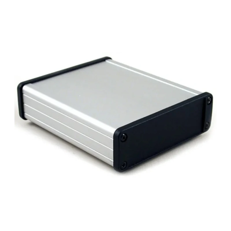 Hammond 1457 Series Silver Black Lid Aluminium Enclosure IP54 34.9mm x 107mm x 131.2mm 