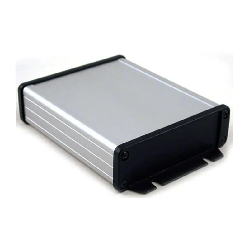 Hammond Flanged Aluminium Enclosure 1457 Series Silver, Black Lid, IP54, 34.9 mm x 151.6 mm x 106.9 mm 