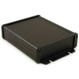 Hammond 1457 Series Flanged Black Lid Aluminium Enclosure IP65 34.9mm x 151.6mm x 106.9mm 