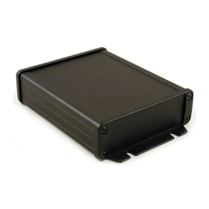 Hammond 1457 Series Flanged Black Lid Aluminium Enclosure IP65 34.9mm x 151.6mm x 106.9mm 
