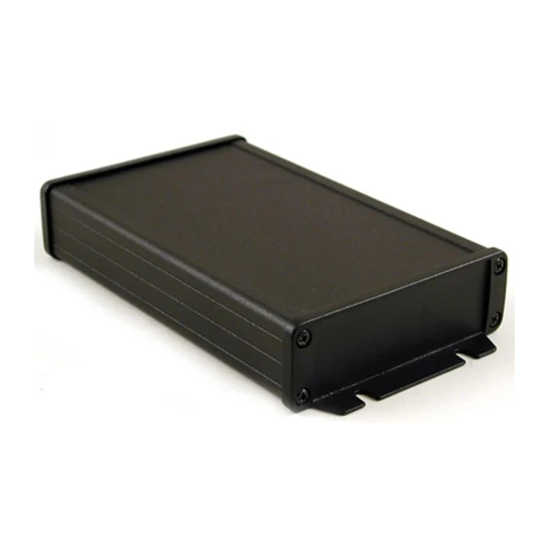 Hammond Flanged 1457 Series Aluminium Enclosure Black Lid IP65 34.9 mm x 191.6 mm x 106.9 mm 