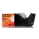 3M Tape Dispenser & Tape for 19 mm Width Tape BP397, Black Plastic Dispenser with 4 Rolls of Scotch Magic Transparent Tape