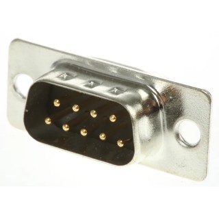 RS PRO 9 Way Straight 2.77 mm Pitch Through Hole D-Sub Connector Male 528-3531