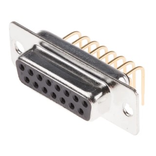 RS PRO 15 Way Right Angle 2.77 mm Pitch Through Hole D-Sub Connector Female 528-3711