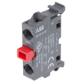 ABB Modular Series Contact Block 690V 6A Screw Terminal with 1 NC Contact Configuration 1SFA611610R2010 MCB-01B