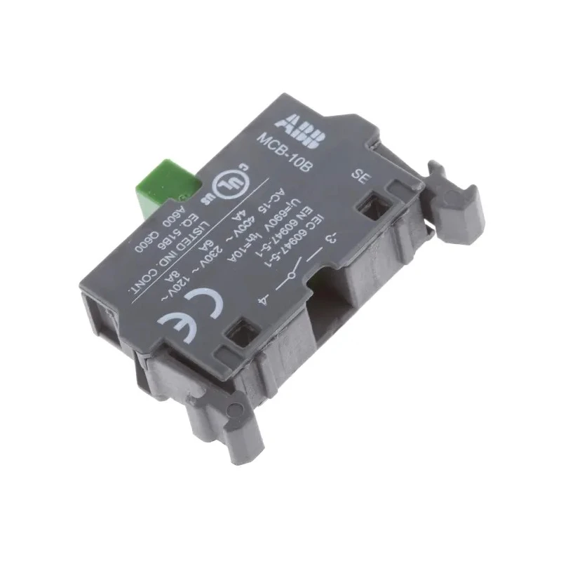 ABB Modular Series Contact Block 690V 6A Screw Terminal 1 NO Contact Configuration 1SFA611610R2001 MCB-10B